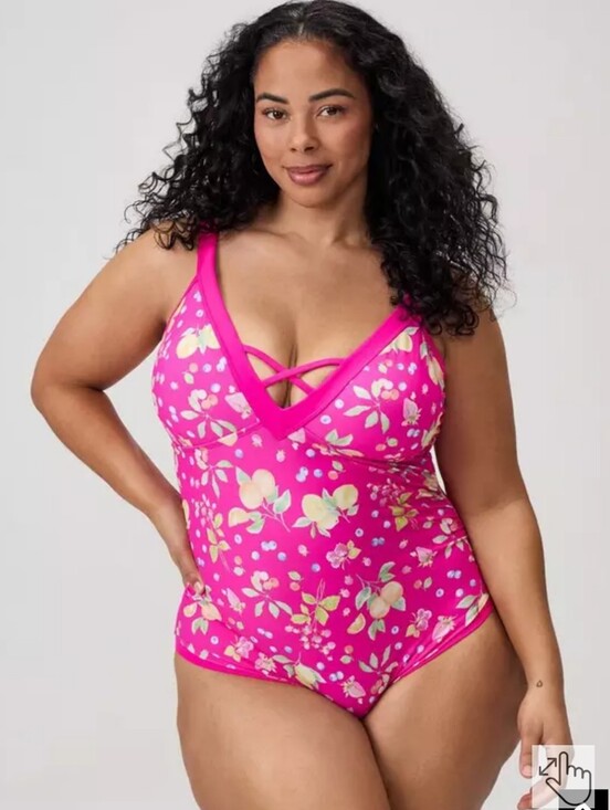 torrid Other - New Torrid 2X(18/20W) Wire-Free V-Plunge Cheeky One Piece Swimsuit-Bright Pink